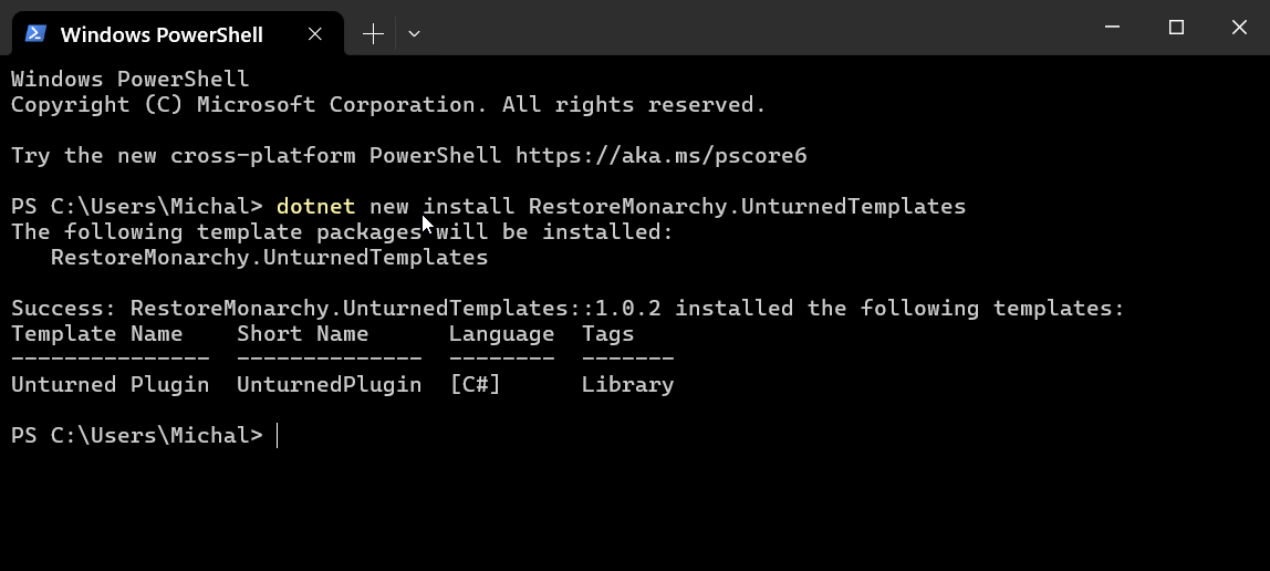 Unturned templates in command line