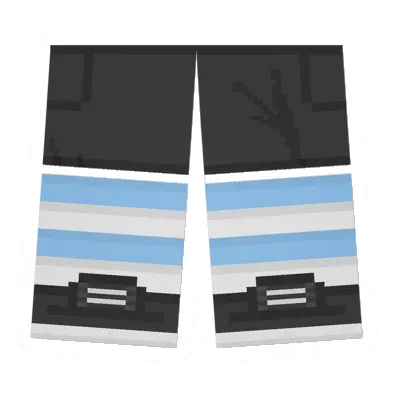 Unturned Black Sawed-Off Shorts (Light Blue & White) item icon