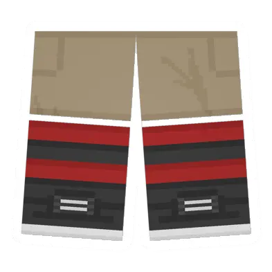 Unturned Khaki Sawed-Off Shorts (Red & Black) item icon