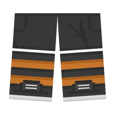 Unturned Trouser Sawed-Off Shorts (Orange & Black) item icon