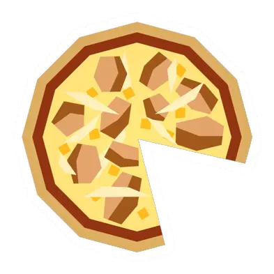 Unturned Sliced Teriyaki Chicken Pizza food icon