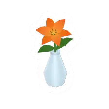 Unturned Orange Flower Vase barricade icon