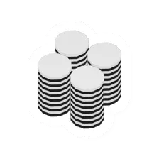 Piled Reversi White Pieces