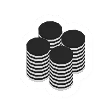 Piled Reversi Black Pieces