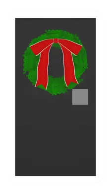 Metal Door with Wreath