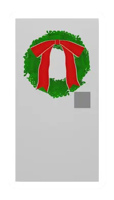 Birch Door with Wreath (Lockable)