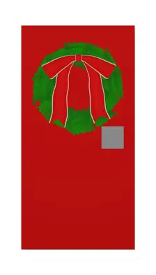 Pine Door with Wreath (Lockable)