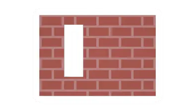 Offset Brick Vertical Window