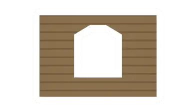 Pine Plank Rounded Window