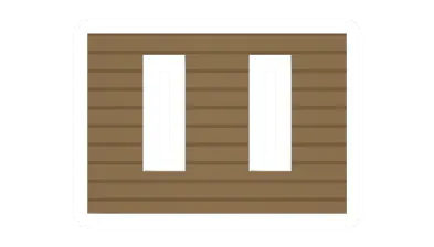 Pine Plank Vertical Double Window
