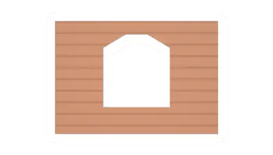Maple Plank Rounded Window