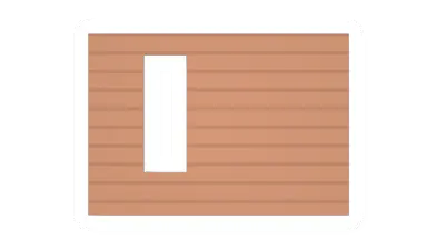 Offset Maple Plank Vertical Window