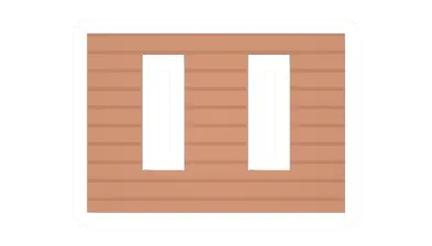Maple Plank Vertical Double Window