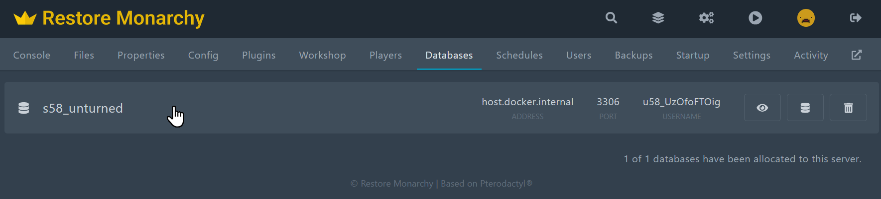 databases created